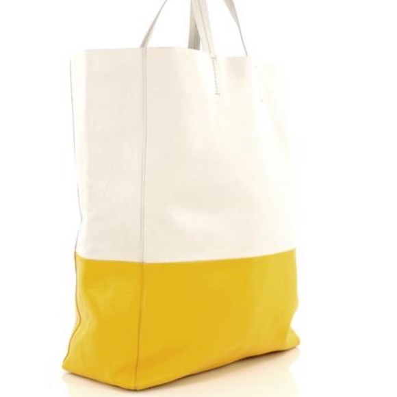 Celine lambskin vertical cabas tote bag white/sun - Picture 3 of 16